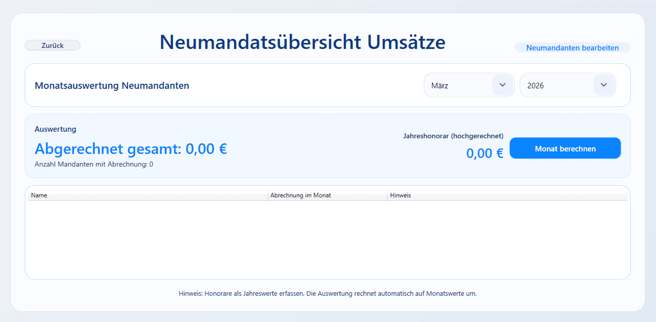 FeePro Auswertung