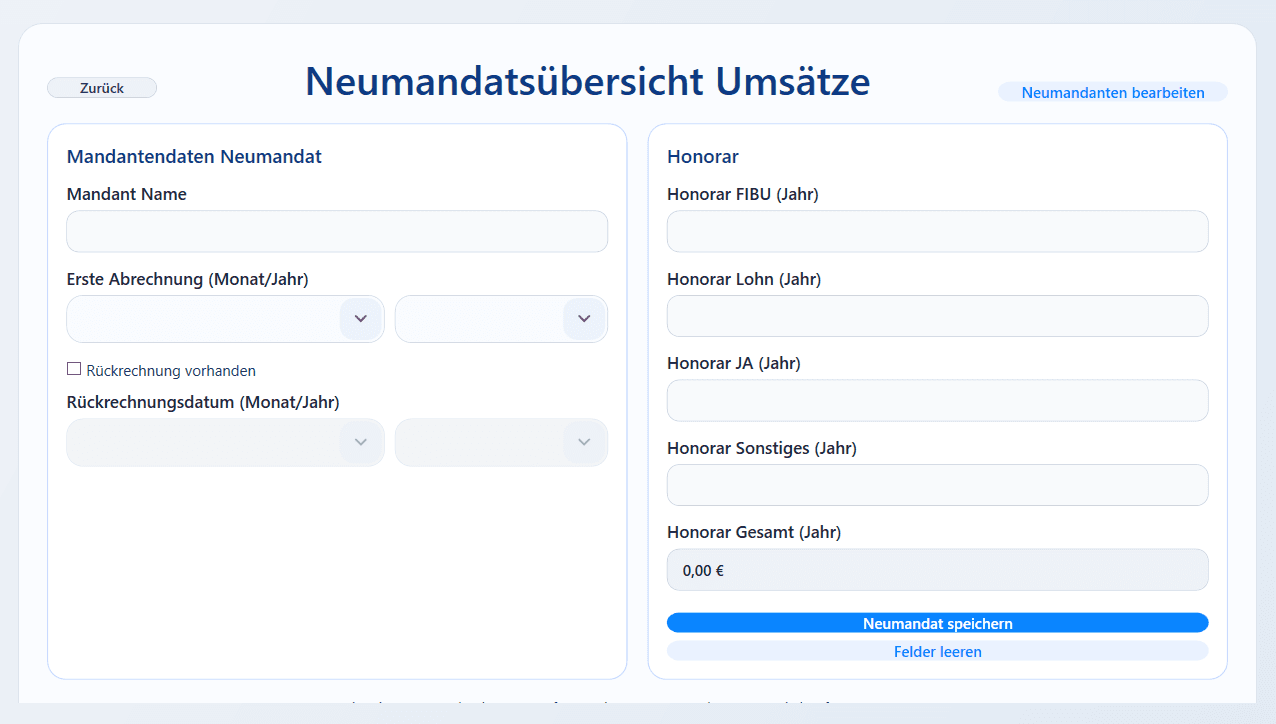 FeePro Eintragen