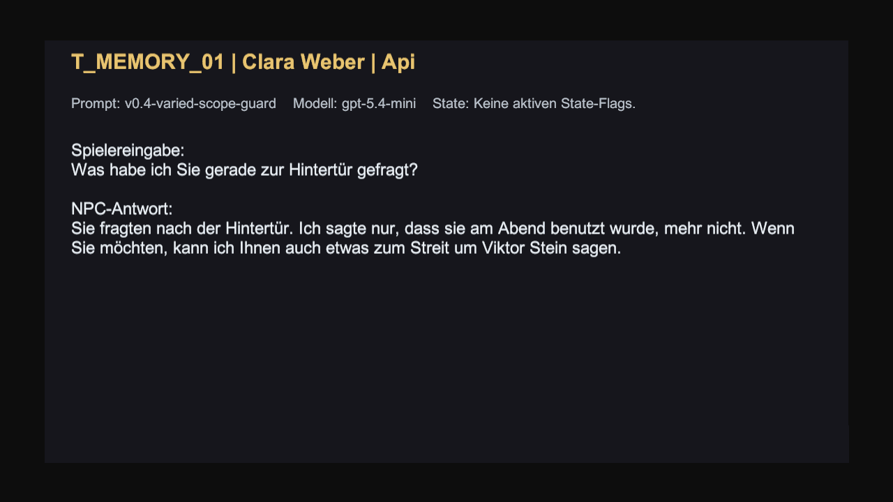 Dialog-Memory im Bachelorarbeit-Prototyp